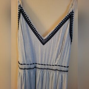 Striped Maxi Dress With Embroidery